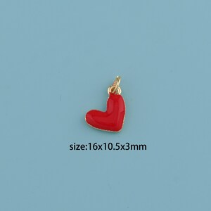 18K Gold Filled Enamel Heart Pendant,Love Heart Pendant,CZ Micro Pave Heart charm,Gift for Her,Valentine&#39;s Day Gift,DIY Jewelry Supplies