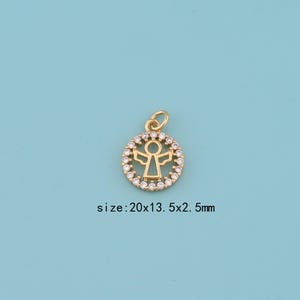 18K Gold Filled Angel Wings Charms,CZ Micro Pave Angel charms,Angel Wings Charms DIY Jewelry Supplies