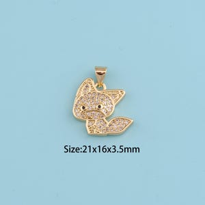 18K Gold Filled CZ cat Pendant,cat Pendant,cat charm,Gift for Her,Valentine&#39;s Day Gift,DIY Jewelry Supplies