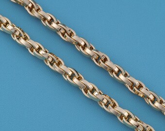 1 meter 18KGold Filled Thick Curb Link Chain, Flat Wide Metal Chain, DIY Handmade Necklace Bracelet Jewelry‑Making Bulk Chain Findings