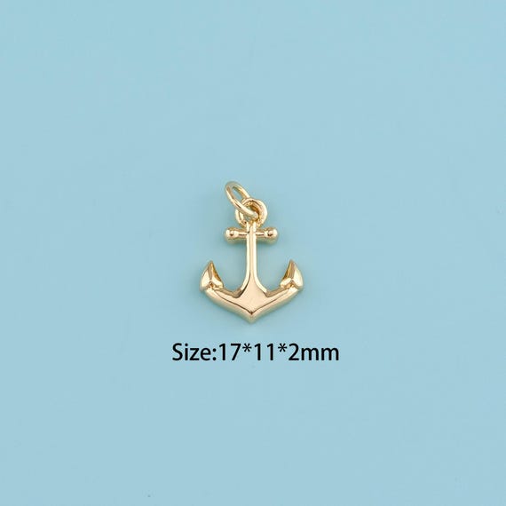 18K Gold Filled anchor Pendant,anchor Pendant,anchor charm,Gift for Her,Valentine's Day Gift,DIY Jewelry Supplies