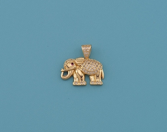 18K Gold Filled Elephant Necklace,CZ Dainty elephant pendant,Good Luck Charm,Animal Gift,Gift for Christmas,Gift for Her,Gift for Mom