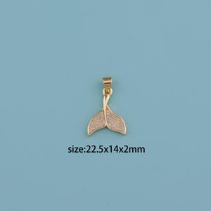 18K Gold Filled Whale Tail Pendant,Whale Tail pendant,Ocean Charm,Gift for Her,DIY Jewelry Supplies
