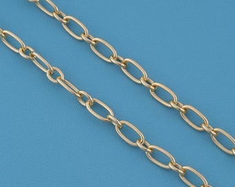 1 meter 18KGold Filled Oval Paperclip Link Chain, Handmade DIY Jewelry Making Supplies, Metal Chain for Bracelet Necklace, Bulk Craft
