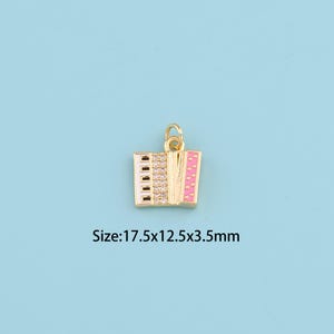 18K Gold Filled Enamel accordion Pendant,accordion Necklace,accordion  Charms, Earrings Jewelry Making