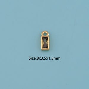 18K Gold Filled CZ rectangle Pendant,rectangle Pendant,rectangle charm,Gift for Her,Valentine&#39;s Day Gift,DIY Jewelry Supplies