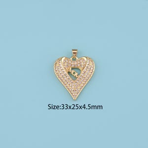 18K Gold Filled heart Mom Pendant,Mom Pendant,heart charm,Gift for Her,Valentine&#39;s Day Gift,DIY Jewelry Supplies
