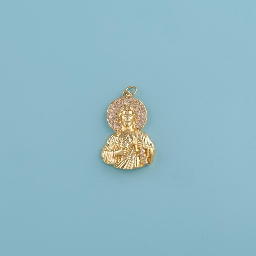 18K Gold Filled Saint Jude Pendant,saint Jude Pendant Necklace ...