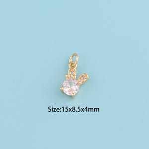 18K Gold Filled rabbit pendant,rabbit charm, Easter Bunny Rabbit Hare Jewelry Charm Chain Pendant Necklace Christmas Best Friend Gift