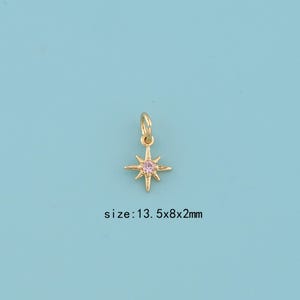 18K Gold Filled polar star Pendant,Dainty Celestial Jewelry,CZ polar star Charm Necklace,,Suitable For Jewelry Accessories