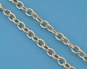 1 meter 18KGold Filled Round Link Cable Chain, DIY Handmade Jewelry Making Supplies,Metal Chain for Bracelet Necklace,Bulk Craft Accessories