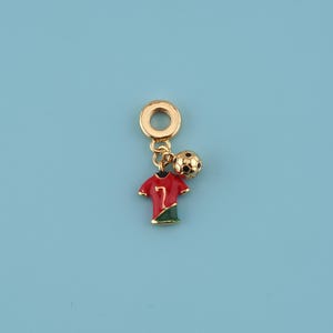 18K Gold Filled Enamel Jersey Pendant,football Pendant,football charm,Gift for Her,Valentine&#39;s Day Gift,DIY Jewelry Supplies