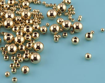 100 stuks 18 kt gold filled ronde afstandskralen, gouden kralen, ronde kralen, bolkralen, levering van doe-het-zelf sieraden