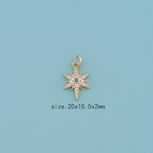18K Gold Filled polar star Pendant,Dainty Celestial Jewelry,CZ polar star Charm Necklace,,Suitable For Jewelry Accessories