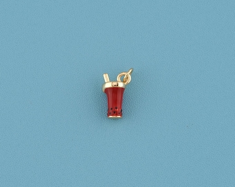 Pendentif tasse à café en or 18 carats, breloque tasse, breloque tasse à café en émail, cadeau pour les amateurs de café, cadeau pour femme, cadeau de Noël, meilleur cadeau pour elle