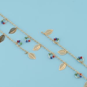 1 meter 18K Gold Filled leaf Shape Chain,CZ Chain,leaf chain,Chain for Necklace Bracelet,Bulk Chain for Jewelry Making
