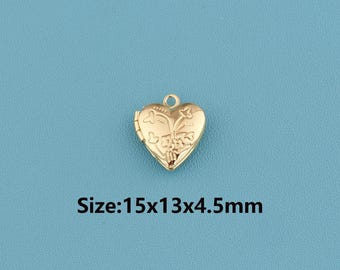 18K Gold Filled Heart-shaped photo frame pendant,Photo box pendant,love necklace,photo frame pendant,Openable Love Heart Couple Pendant