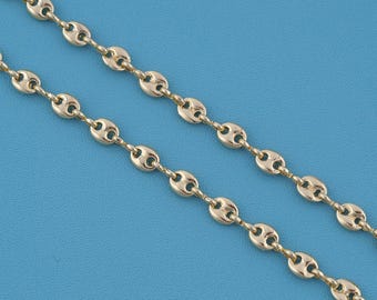 1 meter 18KGold Filled Pig Nose Link Chain, Metal DIY Jewelry‑Making Supplies, Oval Two Hole Chain for Bracelet Necklace,Bulk Handmade Craft