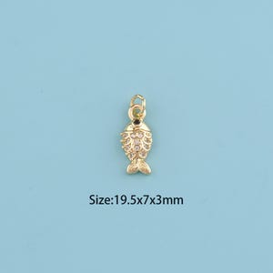 18K Gold Filled fish Pendant,fish Charm,Gifts for Mom, Holiday Gifts, DIY Jewelry Supplies