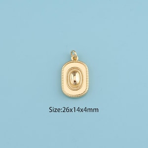 18K Gold Filled rectangle Pendant,rectangle Pendant,rectangle charm,Gift for Her,Valentine&#39;s Day Gift,DIY Jewelry Supplies