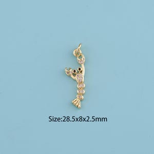 18K Gold Filled crayfish pendant,CZ crayfish Necklace,crayfish Pendant Gift for Her,Valentine&#39;s Day Gift,DIY Jewelry making supplies