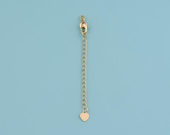18K Gold Filled Heart Chain,Heart Chain Necklace Adjustable Half-finished Necklace Connector,Diy necklace chain