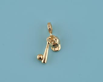 18K Gold Filled baseball cap Pendant,baseball Pendant,baseball bat charm,Gift for Her,Valentine's Day Gift,DIY Jewelry Supplies