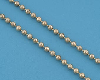 1 meter 18KGold Filled Round Ball Bead Chain, Metal Ball Link Chain, DIY Necklace Bracelet Handmade Jewelry Making Bulk Supply Findings