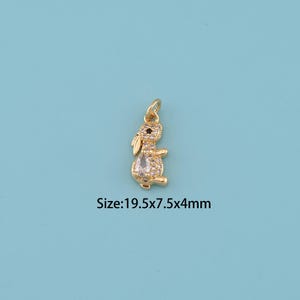 18K Gold Filled rabbit pendant,rabbit charm, Easter Bunny Rabbit Hare Jewelry Charm Chain Pendant Necklace Christmas Best Friend Gift