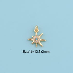 18K Gold Filled polar star Pendant,Dainty Celestial Jewelry,CZ polar star Charm Necklace,,Suitable For Jewelry Accessories