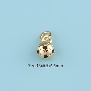 18K Gold Filled football Pendant,football Necklace,football Charms, Earrings Jewelry Making