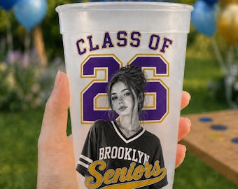 Personalized Class Of 2026 Photo Cup, Funny Graduation Cup, Photo Drinkware, Grad Party Decor, Graduation Gag Gift