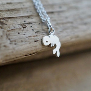 Pendentif crevette en argent sterling, Collier crevette pour enfants, Petite breloque pour fille, Idée-cadeau bébé, Bijou petit animal