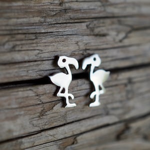 Boucles d’oreilles Flamant rose en argent sterling - Bijou sommerliches Ambiente Tropicale Clous d’oreilles amusants et Mignons