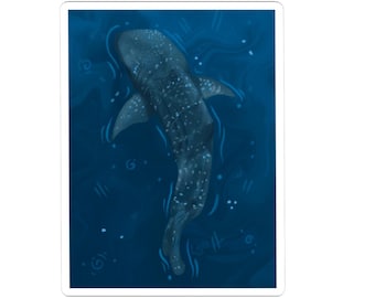 Whale Shark Sticker - Glossy Ocean Theme Laptop Decal