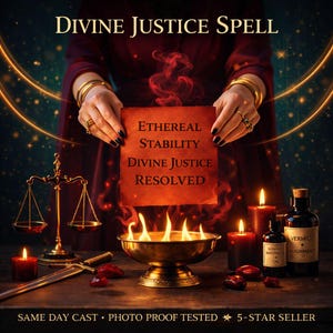 Bougie rituelle d'alignement sur la justice divine et l'énergie / Service d'intention pour la clarté et la paix