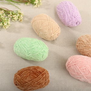 Ultra-Fine Chenille Yarn - 2mm Soft Yarn, Crochet and Knitting, Plush Toy Making Yarn, 41 Vibrant Colors, Yarn for Creative Projects