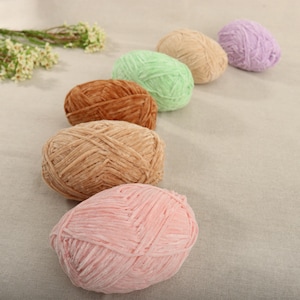 Premium Soft Chenille Yarn – 2mm Velvety Yarn, Ideal for Amigurumi and Hand-Knitting, Crochet Projects Yarn, 41 Colors DIY Crafting Chenille