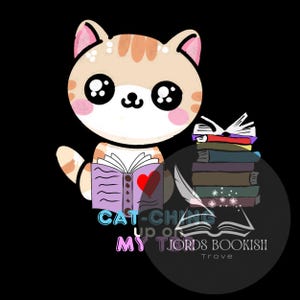 Cat-Ching Up On My TBR Cute Cat POD File