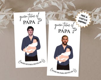 Spanish Baby Shower Scratch Off Game: Who Has The Baby Daddy - Custom Printed Cards, LATIN CELEBRITIES