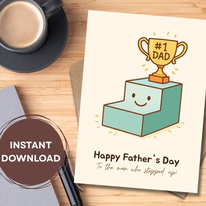 Carte de fête des pères amusante pour beau-père, carte papa en prime, carte beau-père, carte de voeux imprimable, téléchargement numérique PDF