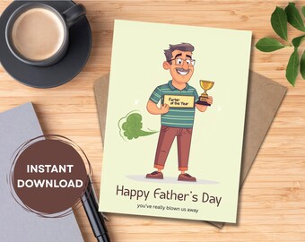 Lustige Vatertagskarte Für Stiefvater – Humorvolles Design, Blanko Innen, Mit Umschlag