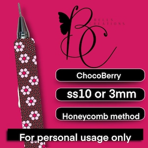 May include: A craft tool with a brown and pink floral pattern on the handle. The tool has a silver tip and is set against a magenta background. Text on the image reads "ChocoBerry", "ss10 or 3mm", "Honeycomb method", and "For personal usage only."