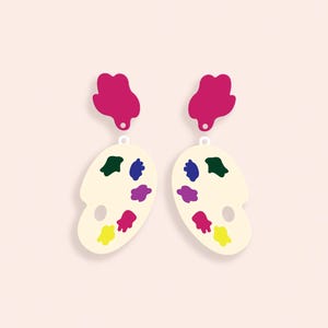 Paint Palette Earrings Laser Cut Digital File