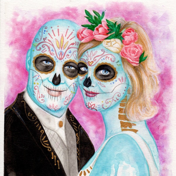 Custom Portrait Day of the Dead - Dia de los Muertos Sugar Skull