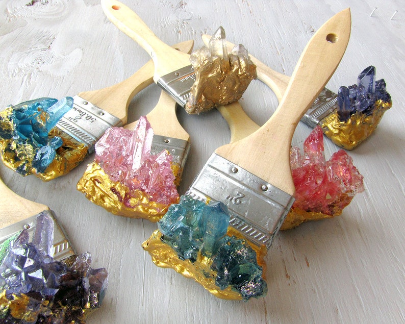 Crystal Paintbrush Hanger Hooks Resin Art Sculpture Quartz Etsy