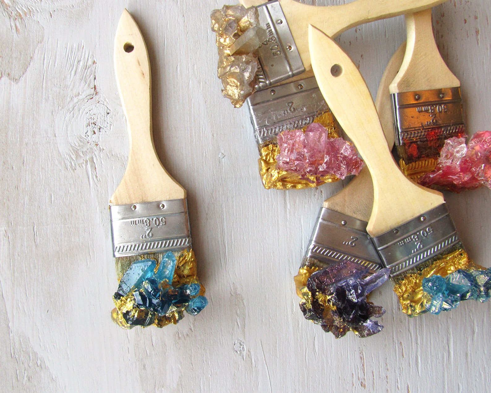 Crystal Paintbrush Hanger Hooks Resin Art Sculpture Quartz Etsy