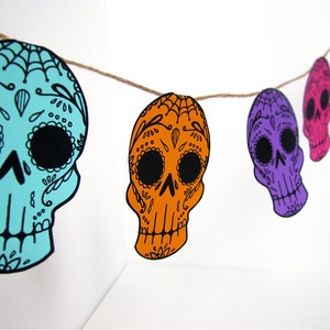 Printable Sugar Skull Garland- DIY decor - Day of the Dead  - Dia de los Muertos -