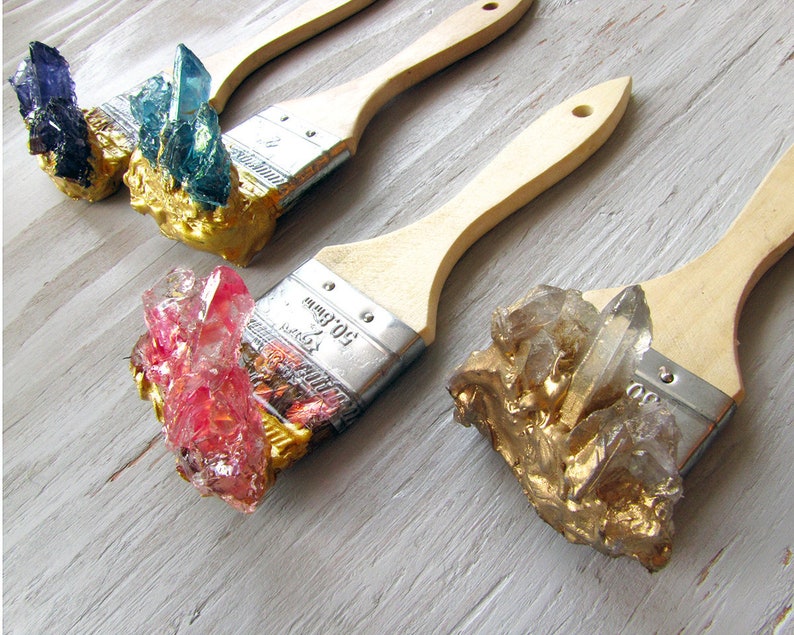 Crystal Paintbrush Hanger Hooks Resin Art Sculpture Quartz Etsy