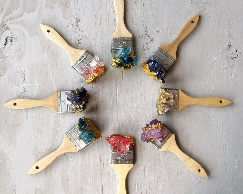 Crystal Paintbrush Hanger Hooks Resin Art Sculpture Quartz Etsy